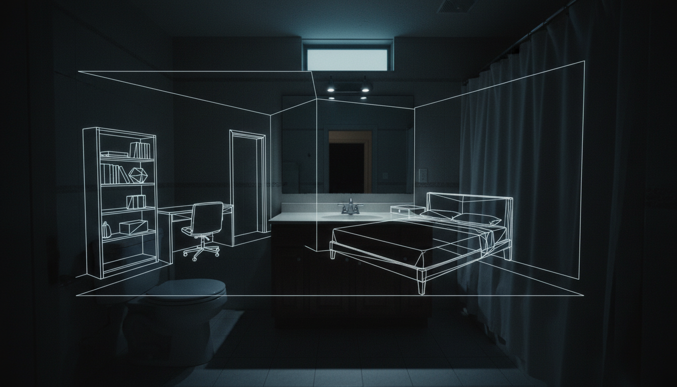 Very close to what I saw, but the places\/rooms\/settings that kept appearing had more details filling them out, making my bathroom briefly disappear