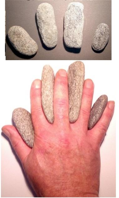 Stones used to practice shutting off the internal dialogue.