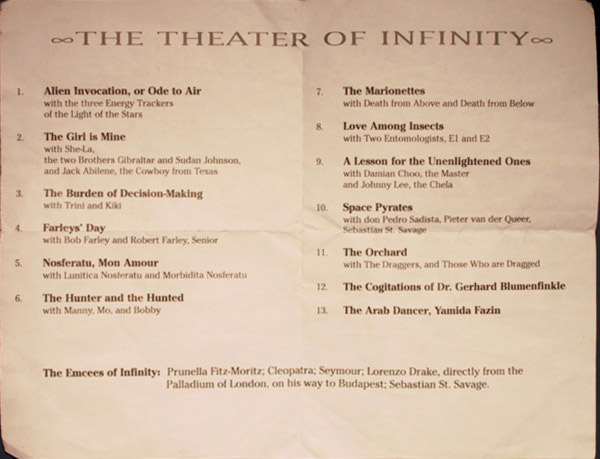 theater of infinity playbill