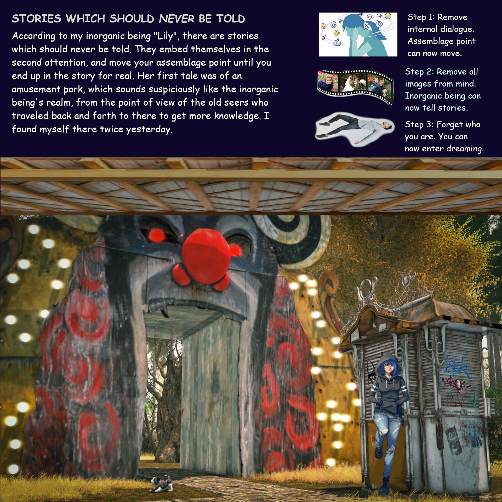 Lily's Story that Should Never Be Told. How to enter and exit the IOB realm at will.