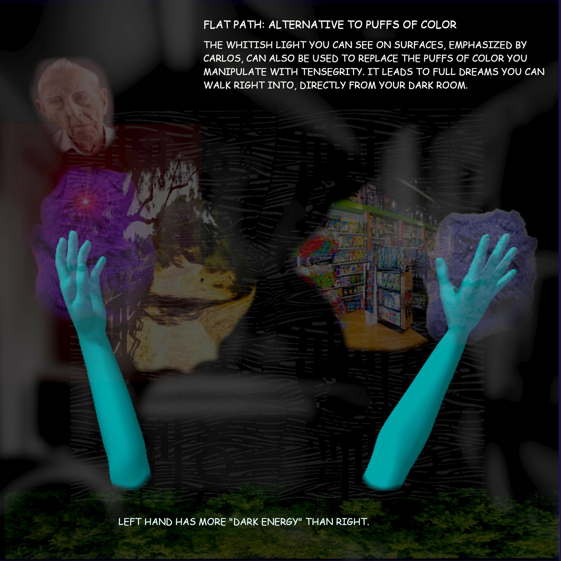 If you can find flatness in front of you, you can use that instead of puffs