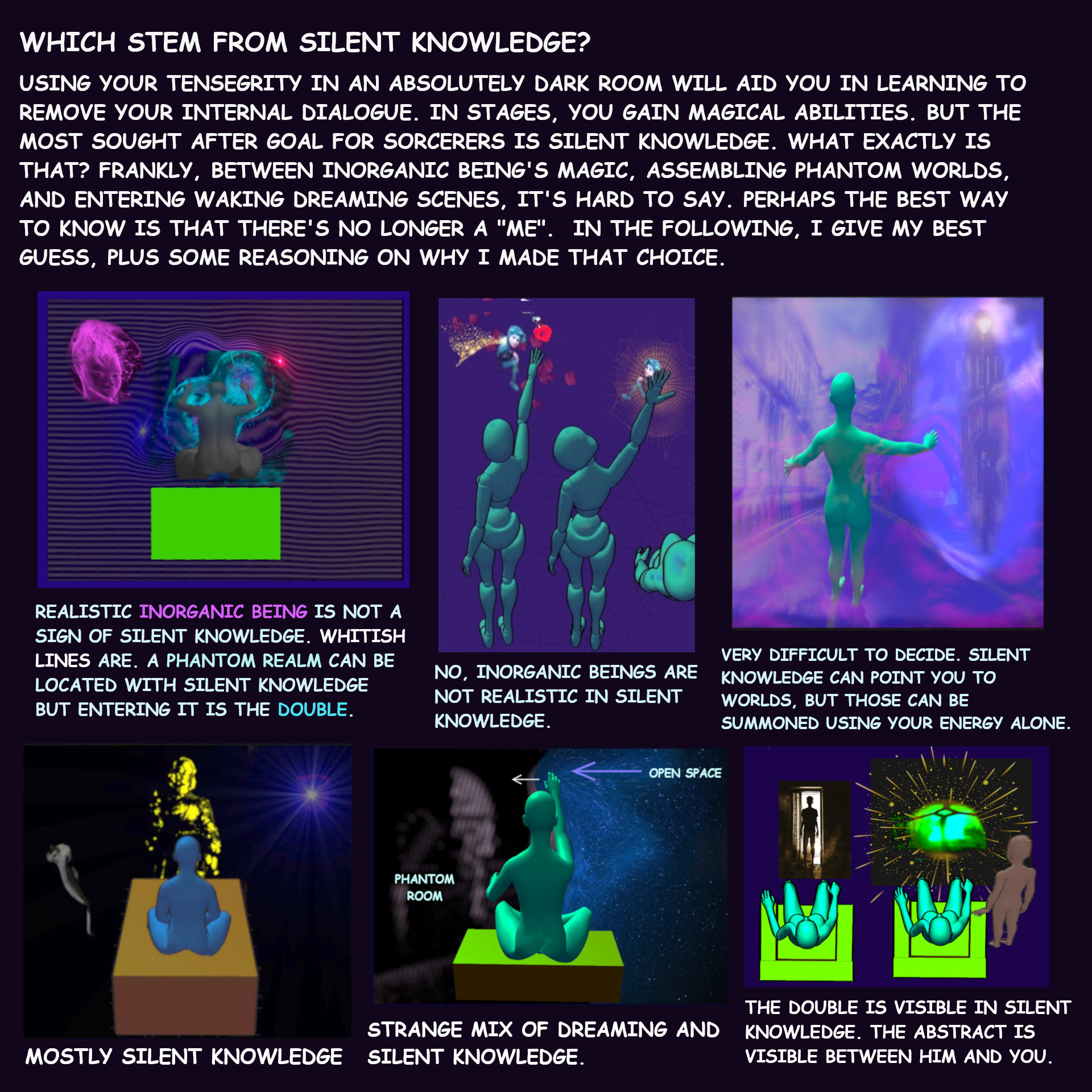 Some examples of Silent Knowledge, and NOT Silent Knowledge