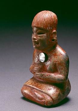 The Olmec Priests also had headbands with a mirror like this in the center.