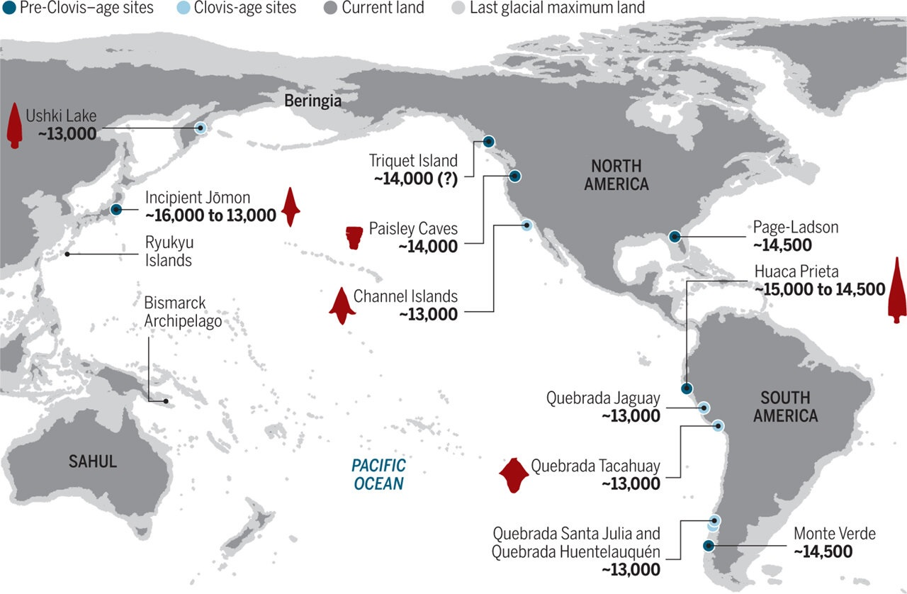 Right up there in Beringia is what they're talking about walking over way back when