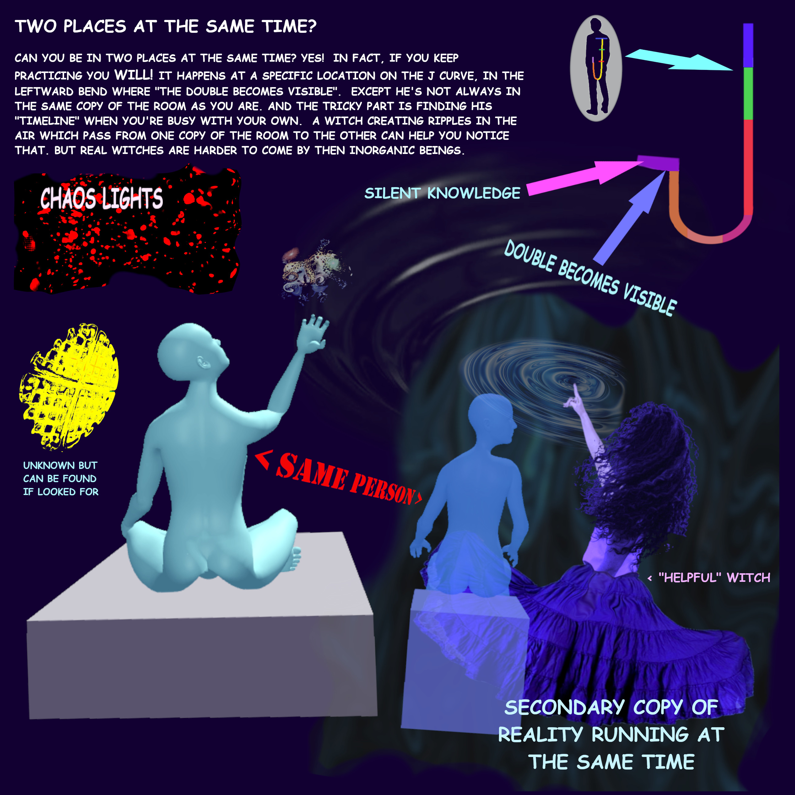 It's inevitable you will be in two places at the same time, if you don't stop practicing