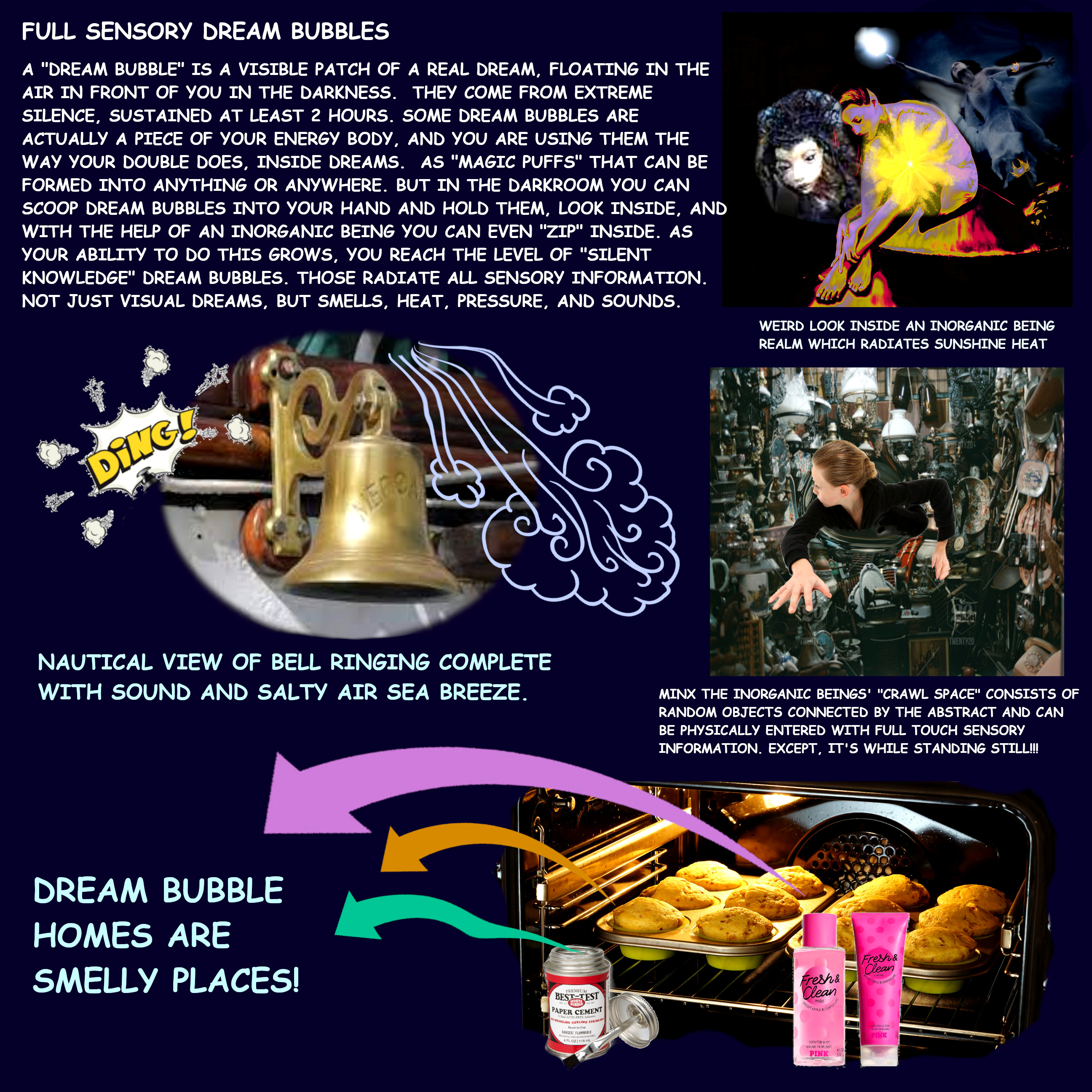 Smell, Touch, Heat and Cold are all possible in dream bubbles perceived in SK